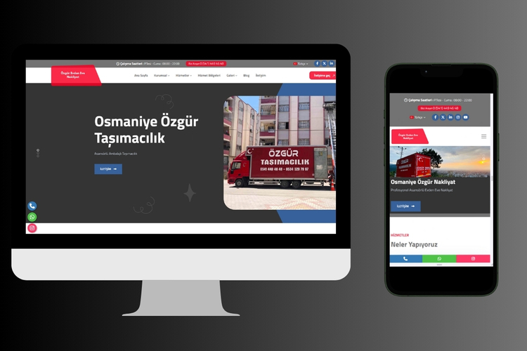 Osmaniye Özgür Nakliyat Web Tasarımı